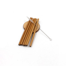 Wholesale eco friendly food grade customized logo reusable natural organic bamboo fiber drinking straw